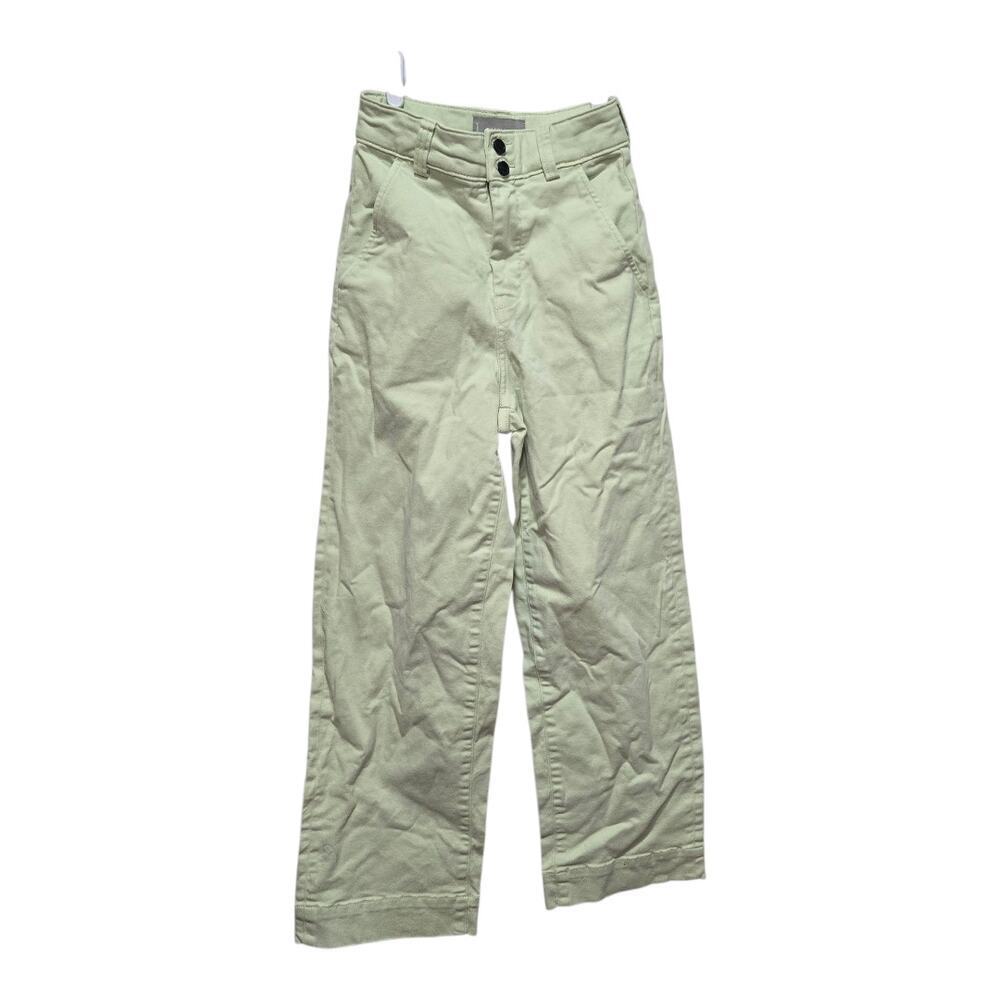 Everlane Organic Cotton Wide Leg Cropped Pants Green 00